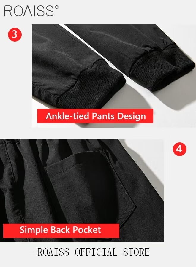 SYOSI Men's Cargo Pants Casual Pants Loose Fit Ankle-Tied with Elastic Drawstring Suitable for Various Body Types Casual and Trendy - Image 4