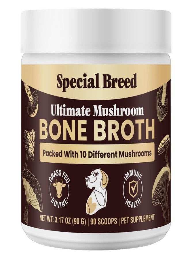 Special Breed Beef Bone Broth for Dogs - High Protein Powder with Ten Organic Mushrooms & Collagen - Immune, Joint, Digestion & Cognitive Support - Tasty Dog Food Topper - Natural Hydration Booster - Image 1