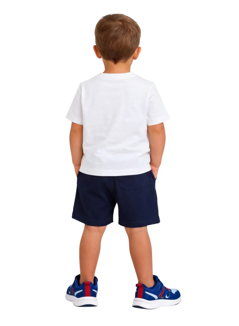 فكتور اند جين Boys' 2pcs Cute Crab Print Round Neck T-Shirt and Shorts Set