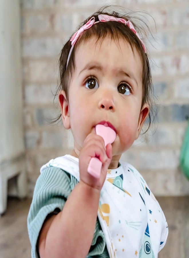 Stephen Joseph Baby Silicone Spoon Set, First Stage Feeding Spoons for Infants, Spoon Set Encourages Self-Feeding, Toddler Feeding Spoons, Coral Flower - Image 3