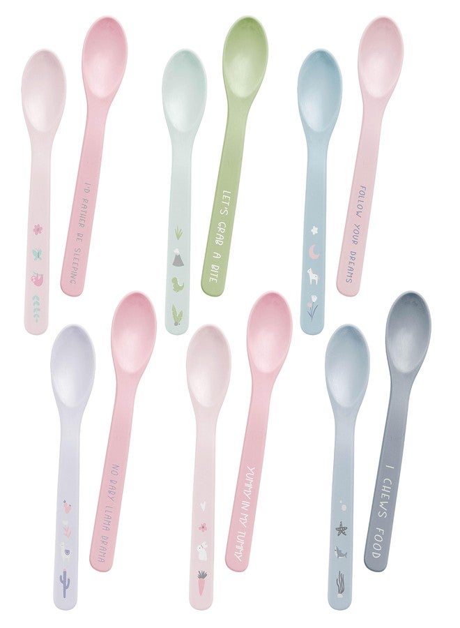 Stephen Joseph Baby Silicone Spoon Set, First Stage Feeding Spoons for Infants, Spoon Set Encourages Self-Feeding, Toddler Feeding Spoons, Coral Flower - Image 2