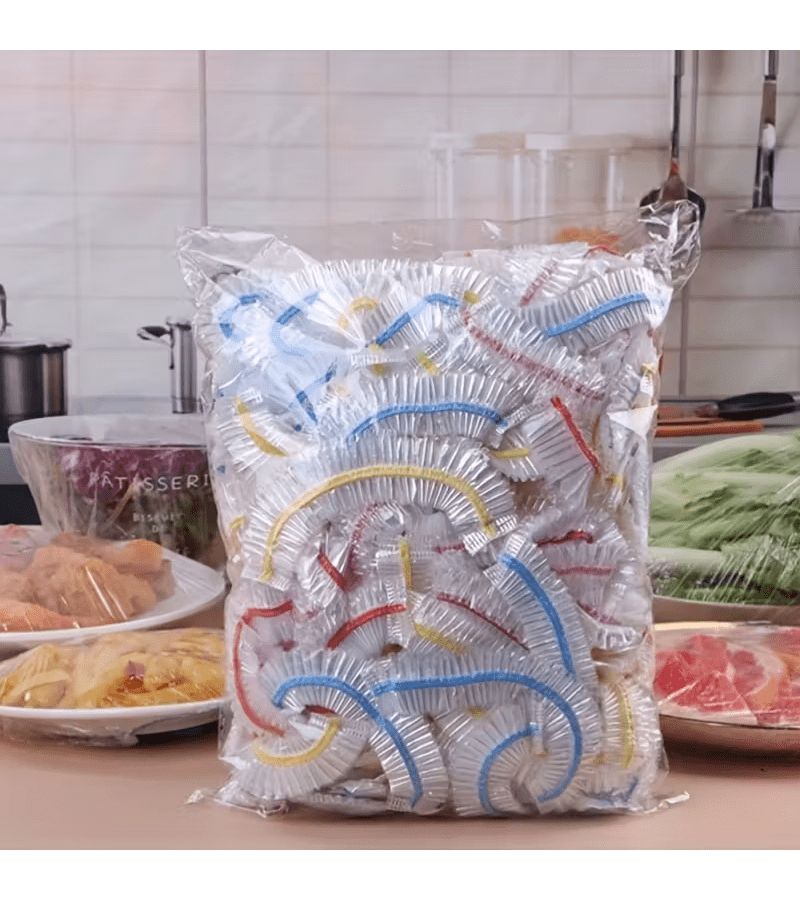320 Pieces Stretch Cling Film Assorted Bowl Covers Fresh Food Grade Plastic Wrap - Image 4