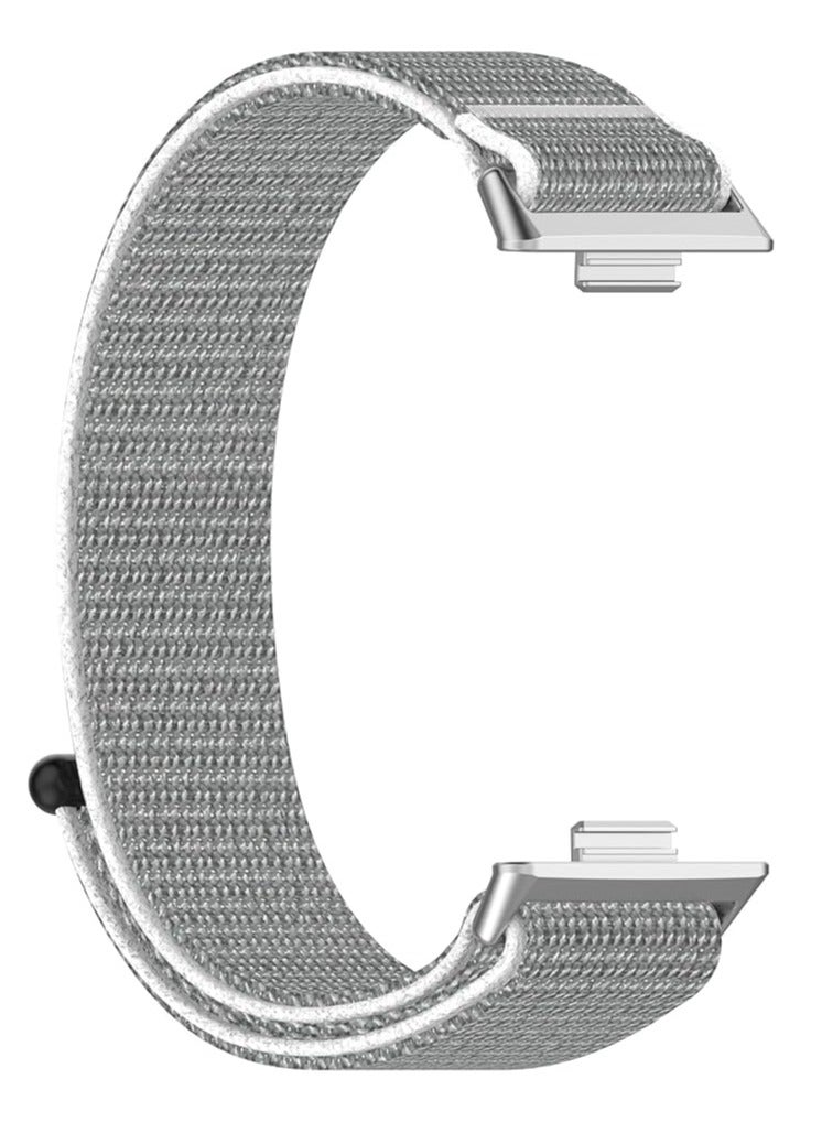 DUSALA Nylon Replacement band Compatible with Huawei Fit 3 Watch, Breathable watch band Silver - Image 3