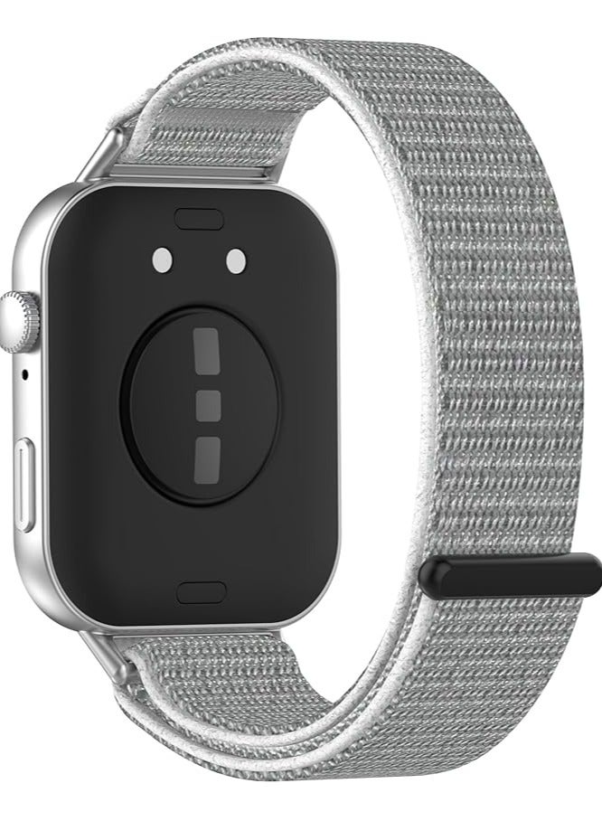 DUSALA Nylon Replacement band Compatible with Huawei Fit 3 Watch, Breathable watch band Silver - Image 1