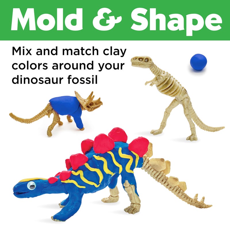 Creativity for Kids Create with Clay Dinosaurs: Craft 3 Dinosaur Toys for Kids Activities, Sensory Craft Kit for Kids Ages 5-8+, Dinosaur Gifts & Kids Toy - Image 5