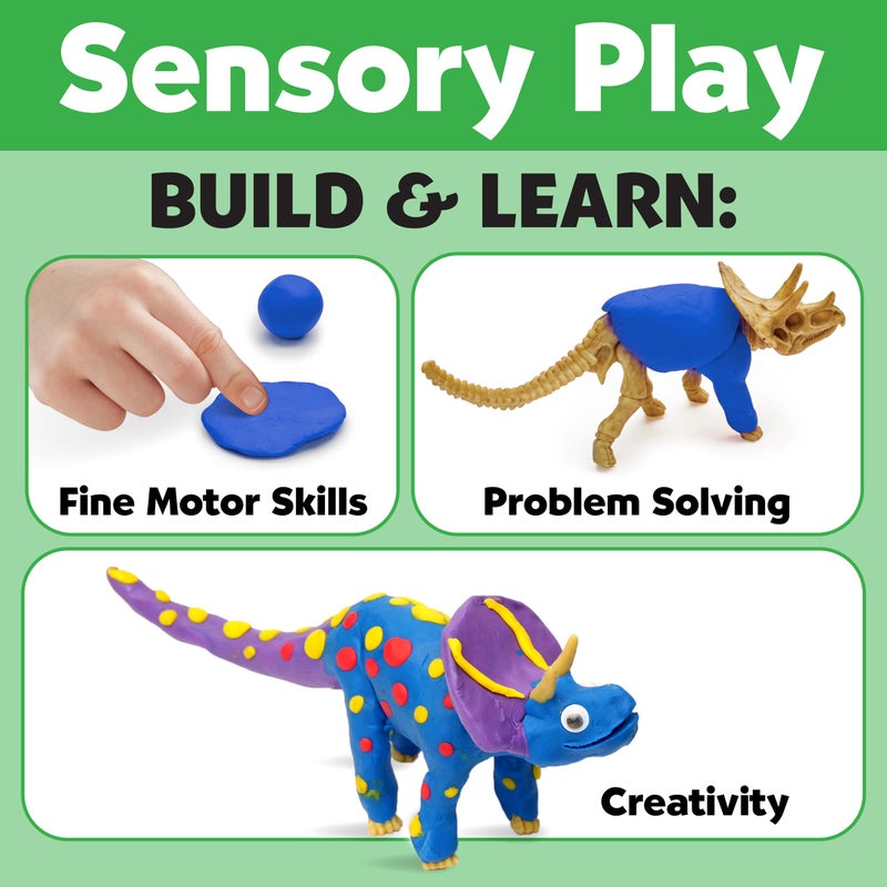 Creativity for Kids Create with Clay Dinosaurs: Craft 3 Dinosaur Toys for Kids Activities, Sensory Craft Kit for Kids Ages 5-8+, Dinosaur Gifts & Kids Toy - Image 4