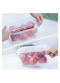 Generic 3 Pieces Refrigerator Organizer, Stackable Plastic Kitchen Food Storage Containers with Lids and Handle for Fruits and Vegetables, Freezer Safe Food Storage Boxes  - Image 4