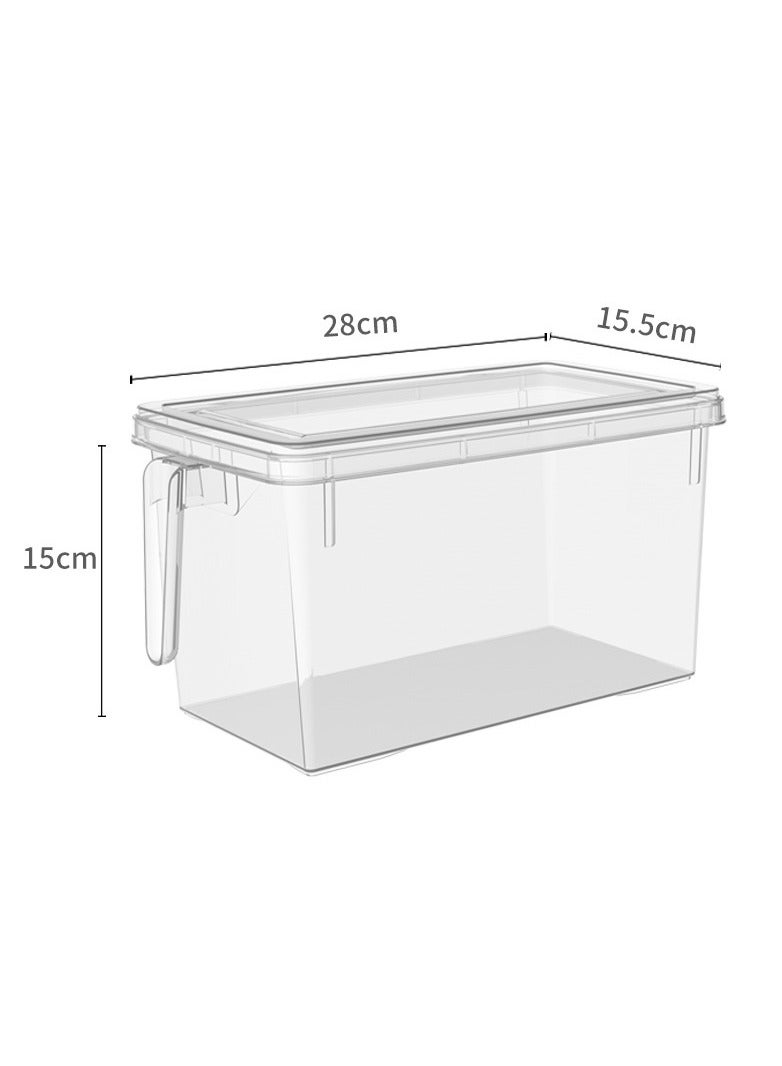 3 Pieces Refrigerator Organizer, Stackable Plastic Kitchen Food Storage Containers with Lids and Handle for Fruits and Vegetables, Freezer Safe Food Storage Boxes  - Image 5