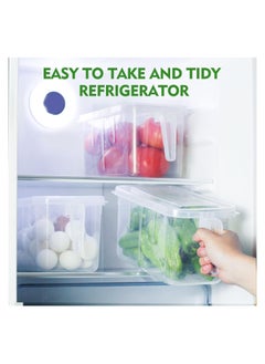 Generic 3 Pieces Refrigerator Organizer, Stackable Plastic Kitchen Food Storage Containers with Lids and Handle for Fruits and Vegetables, Freezer Safe Food Storage Boxes  - Image 3