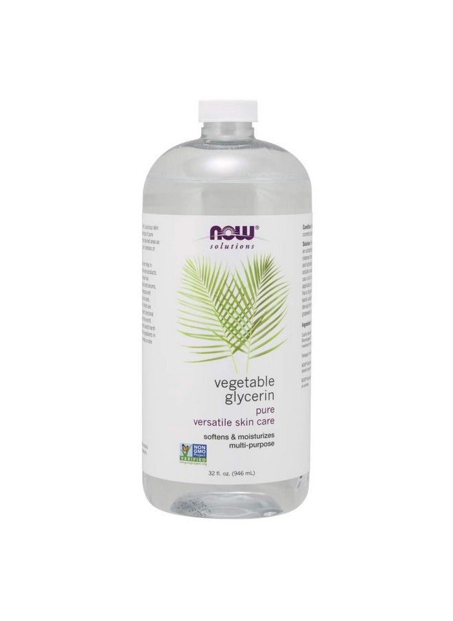 now Solutions Vegetable Glycerin 100% Pure Versatile Skin Care Softening And Moisturizing 32Ounce  - Image 1