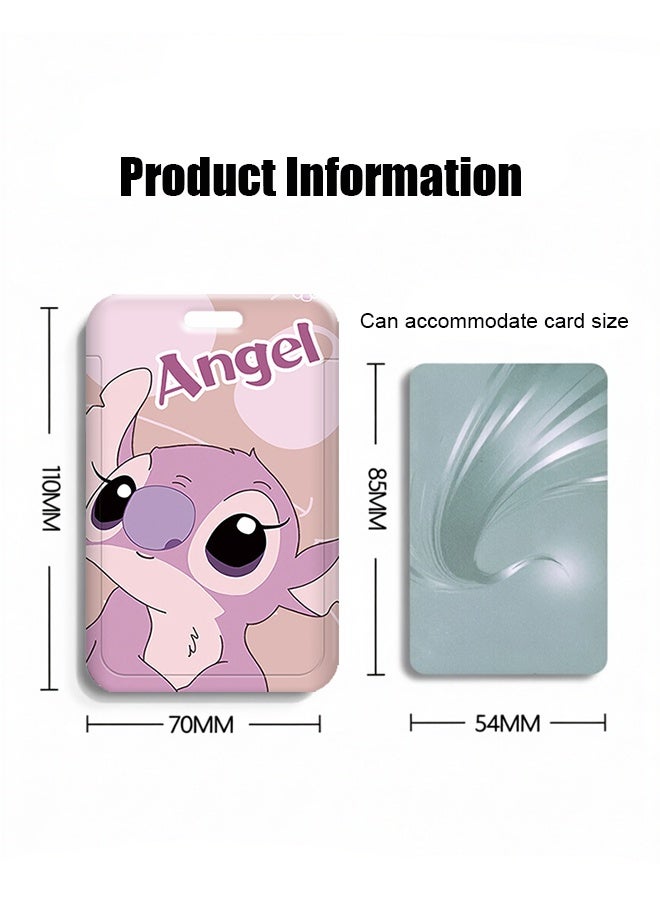 Stitch Angel Retractable Lanyard with ID Card Holder - Cute Cartoon Badge Reel for Girls - Image 2