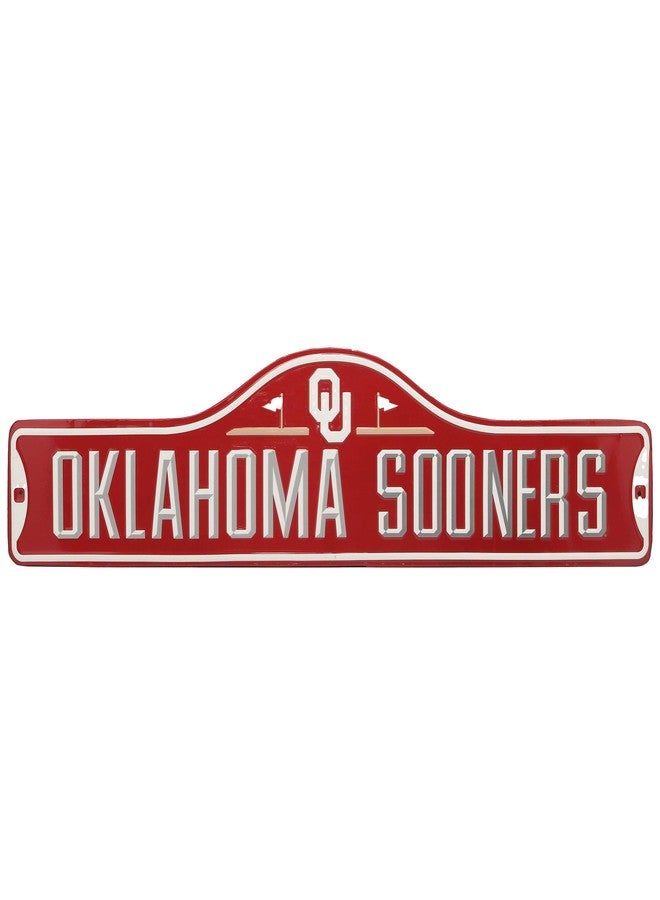 Open Road Brands University of Oklahoma Sooners Metal Street Sign - Vintage University of Oklahoma Sign for Man Cave, Office or Bedroom - Image 1