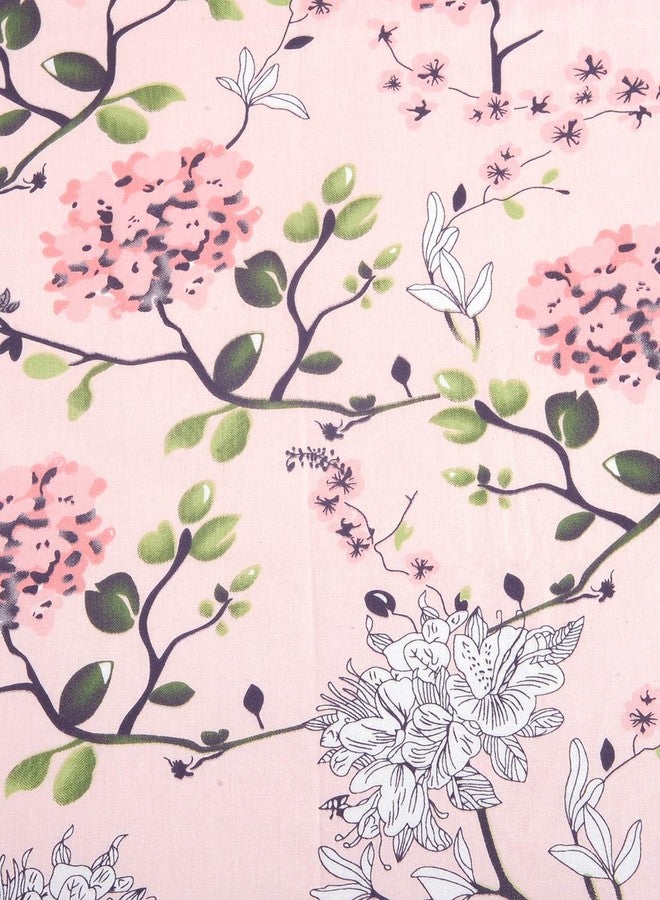 Swayam Set of 2 Pure Cotton Bolster Cover | 30x30 Inch | Soft Breathable Masnad Cover 210TC | Durable & Washable | Floral Print Bolster Cover for Diwan, Bed & Sofa - Peach - Image 3