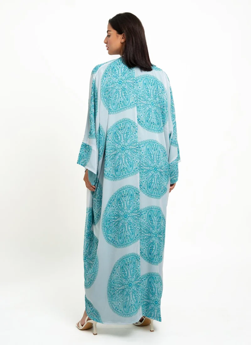 Kaafmeem White Reef Double Flowstyle Abaya