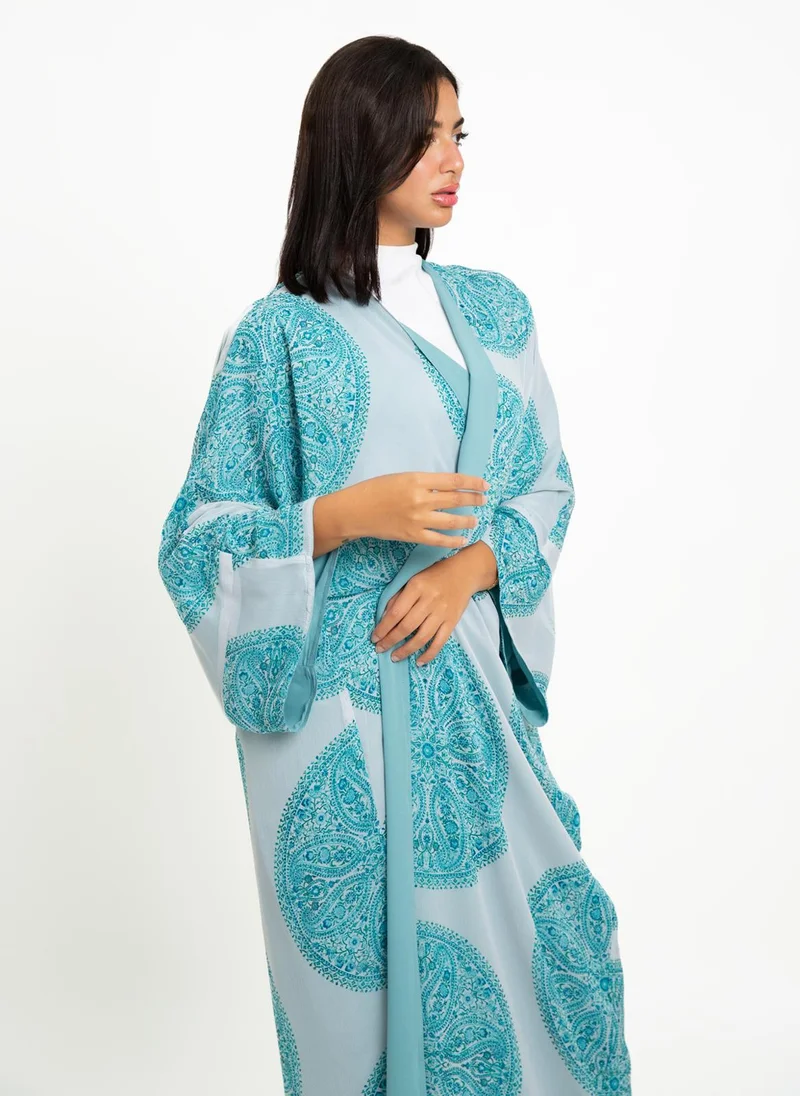 Kaafmeem White Reef Double Flowstyle Abaya