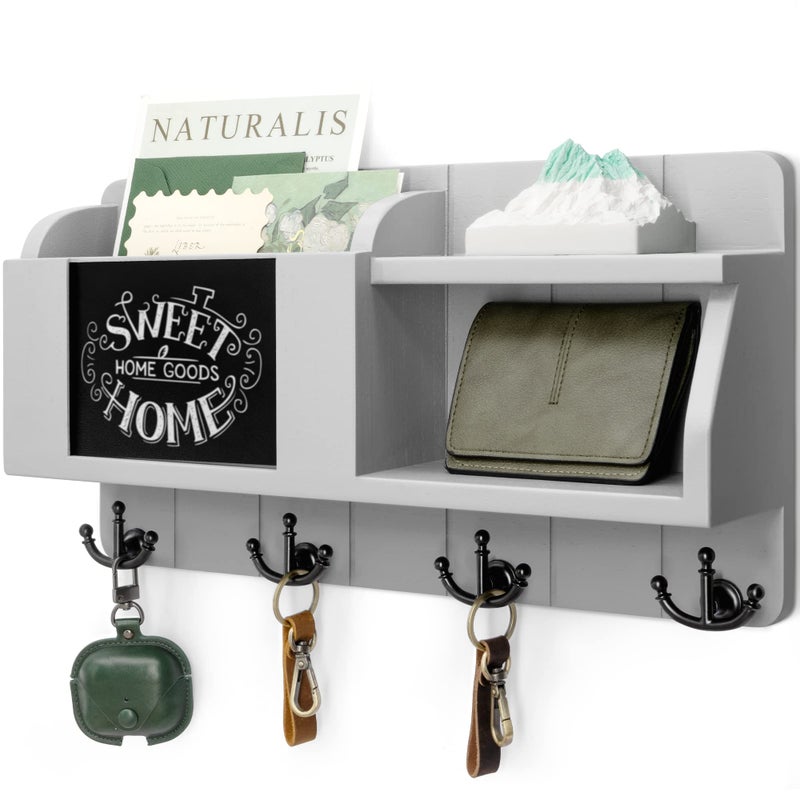 Rebee Vision Rebee Vision Key Holder and Mail Organizer Wall Mount with Shelf  Modern Home Decor for Entryway 
