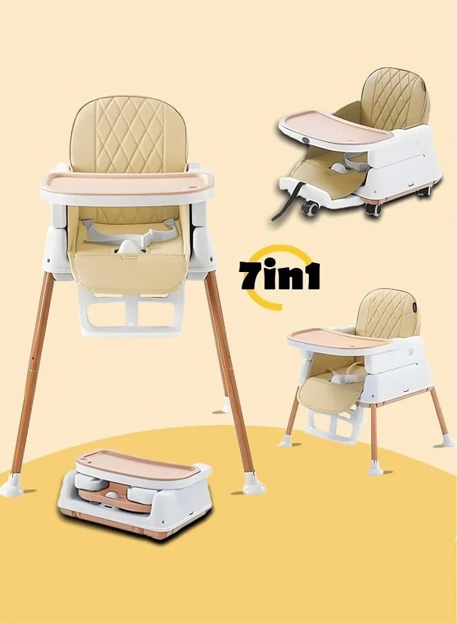 Cozara 7-In-1 Adjustable And Foldable, 5-Point Safety Belt Baby Dining Chair  - Image 1