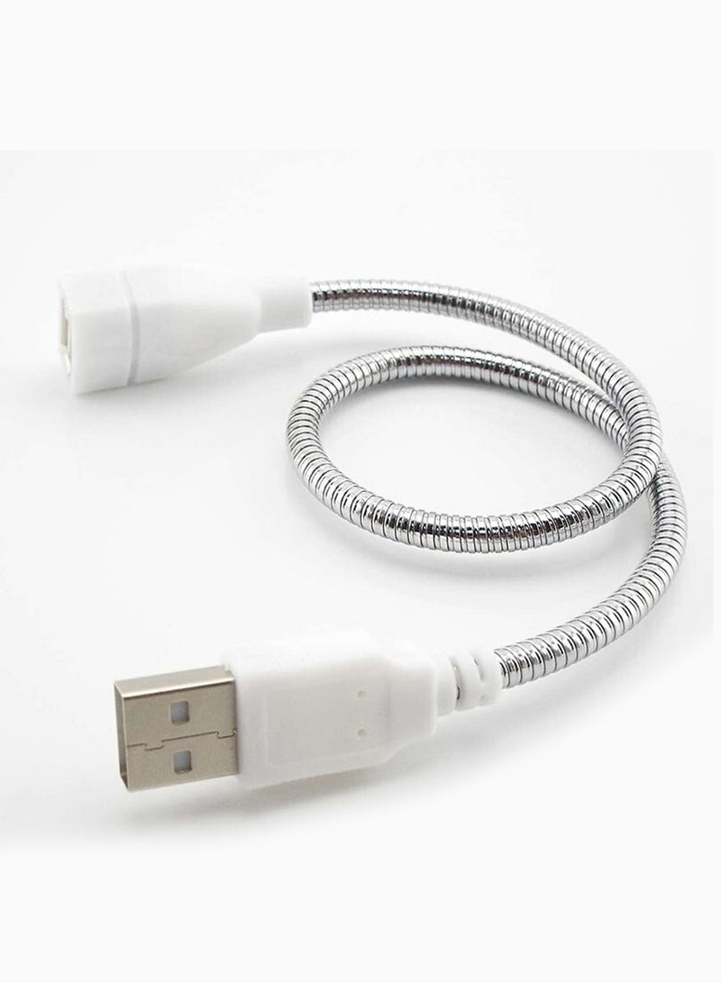 CHAPPELINE Chappline OT11 Desk Lamp USB Power Cable Flexible Metal USB Desk Light - White - Image 1