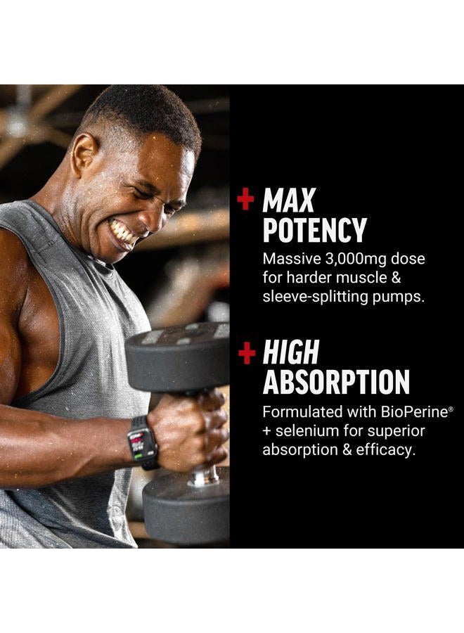 Force Factor L-Arginine Nitric Oxide Supplement with BioPerine to Help Build Muscle and Support Stronger Blood Flow, Circulation, Nutrient Delivery, and Pumps, L-Arginine 3000mg, 3g, 150 Capsules - Image 3
