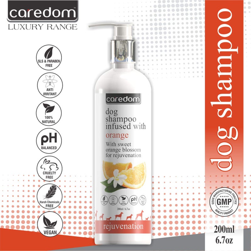 Caredom Luxury Pet Shampoo for Dogs | Dog Shampoo Enriched with Sweet Orange Blossom for Rejuvenation | SLS & PARABEN Free (200 ML) - Image 4