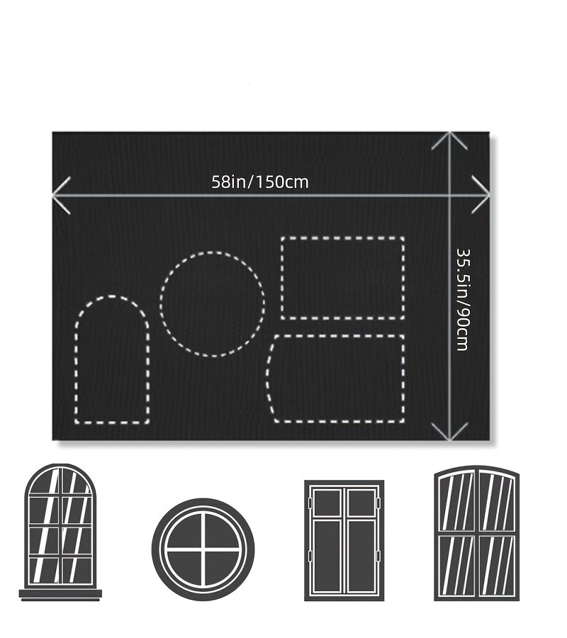 No Drill 100% Blackout Curtains 150x70cm Hook Loop Sun Protection for Bedroom Window Shades - Image 5