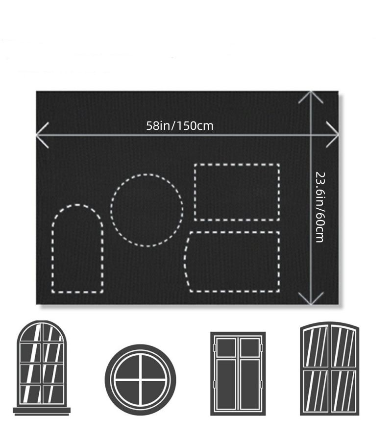 No Drill 100% Blackout Curtains 150x70cm Hook Loop Sun Protection for Bedroom Window Shades - Image 3
