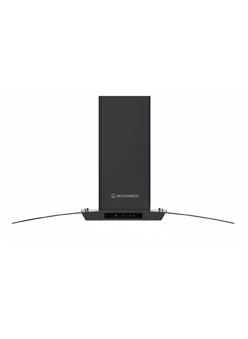Ecomatic Kitchen Cooker Hood 90 cm, 1000 m³/h Suction Power with Italian Motor, 3 Speeds, CleanAir Technology, LED Lighting & Remote Control ( H9210KGTBK ) 