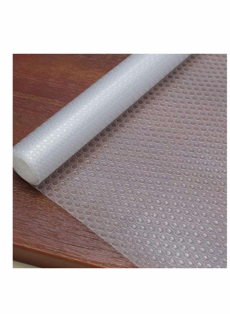 Excefore Shelf Liner Non-Adhesive (Clear, 2 Rolls 45x150cm) EVA Cupboard Cabinet Pad Drawer Mat Fridge Liner Roll for Kitchen and Bedroom  - Image 1