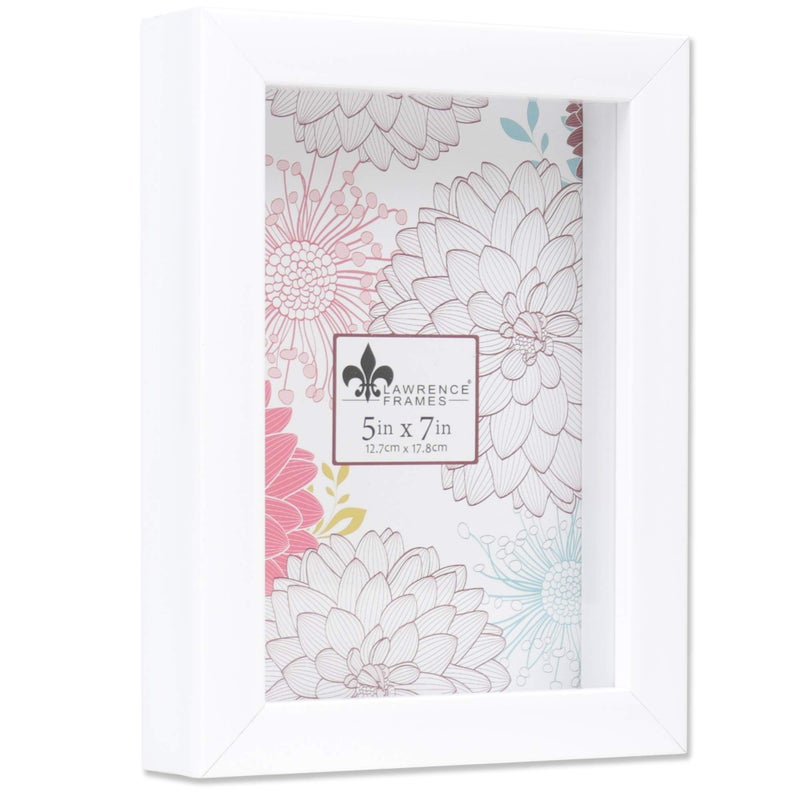 Lawrence Frames 785257 Shadow Box Frame 5x7 White 1 Count Pack of 1
