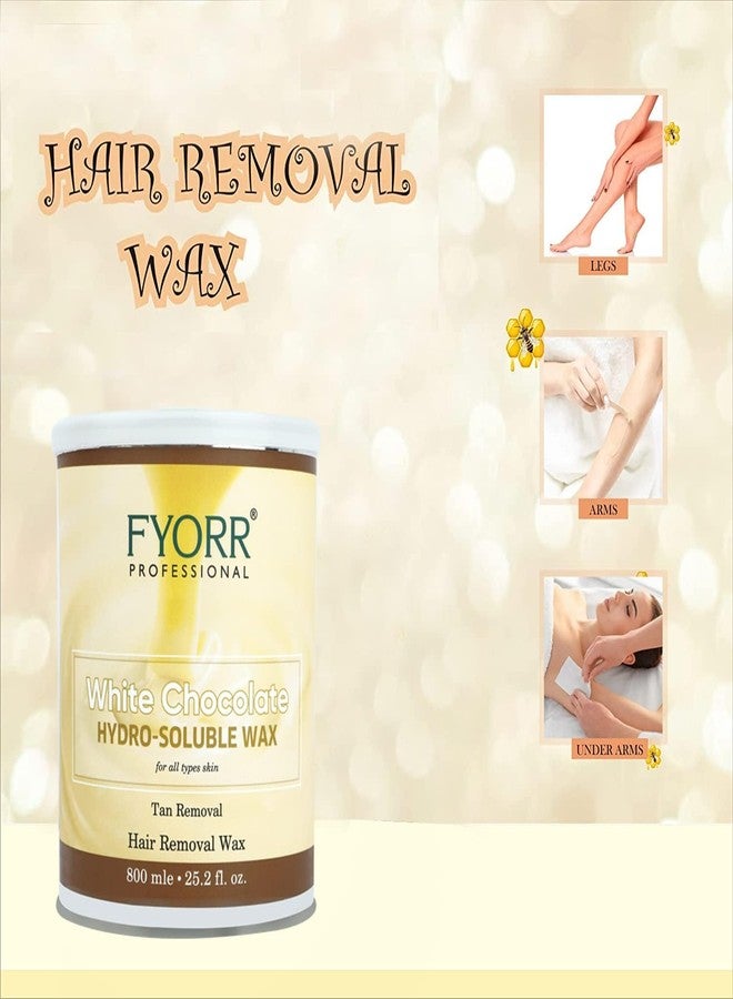 FYORR Liposoluble Milk Body Wax 700ml + Hydrosoluble White Chocolate Water Wax 800ml | Painless Hair Removal, Tan Removal, Smooth & Glowing Skin | Suitable for Women & Men, All Skin Types - Image 4