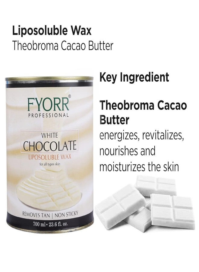 FYORR Liposoluble Milk Body Wax 700ml + Hydrosoluble White Chocolate Water Wax 800ml | Painless Hair Removal, Tan Removal, Smooth & Glowing Skin | Suitable for Women & Men, All Skin Types - Image 5