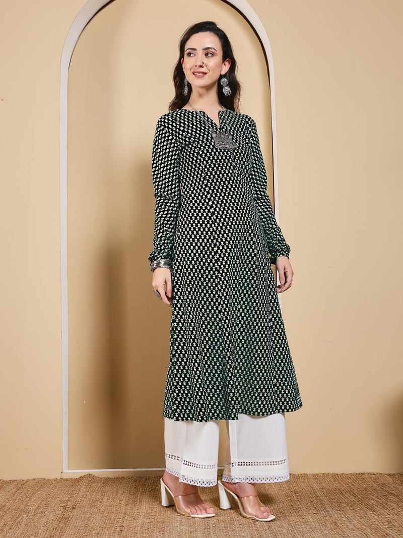 FIORRA Women’s Floral Printed Anarkali Kurta - Image 3