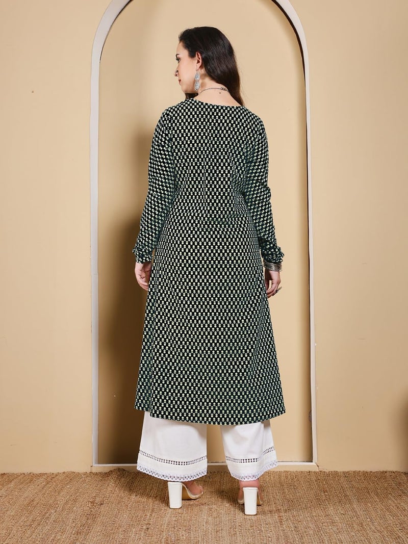FIORRA Women’s Floral Printed Anarkali Kurta - Image 2