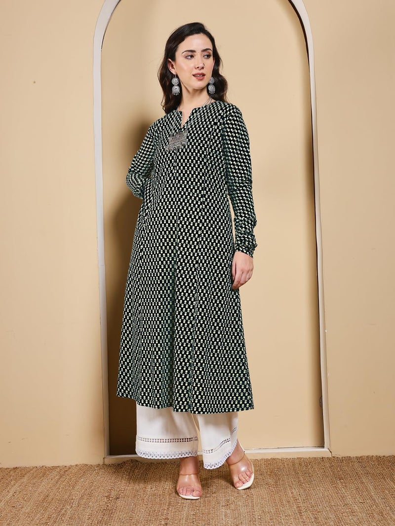 FIORRA Women’s Floral Printed Anarkali Kurta - Image 4