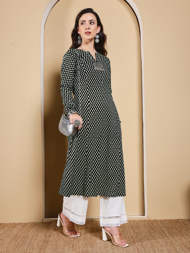 FIORRA Women’s Floral Printed Anarkali Kurta - Image 5