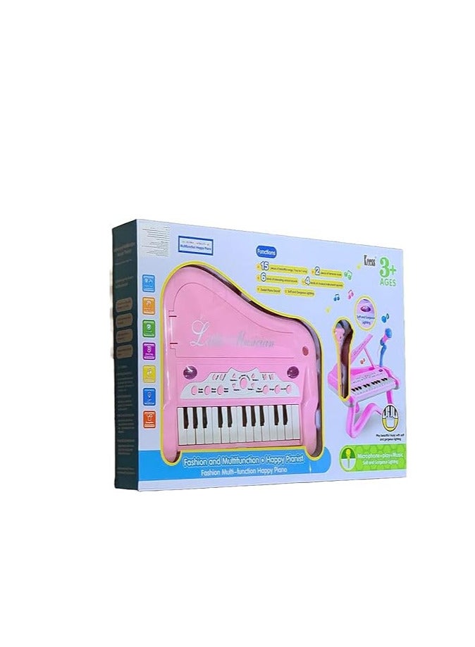 Kids Piano Keyboard, Multifunctional Electronic Piano with Microphone, Gifts for Boys and Girls 3+ Pink  - Image 3