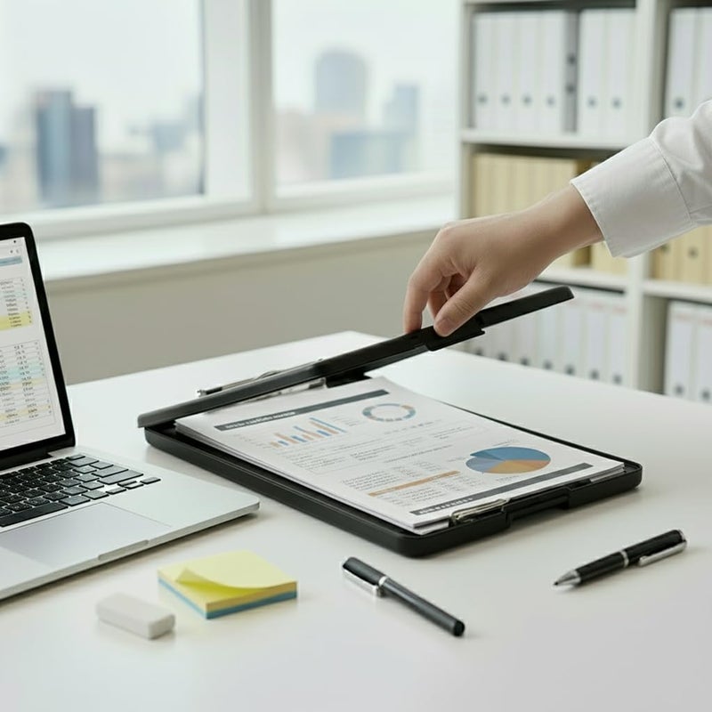 oddpod ™ Praise A4 Clip Pad/Clipboard with Storage Case for Paper and Document Storage 83002 (Black) - Image 2