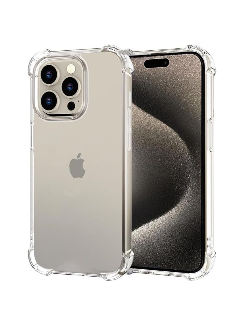 Iphone 15 Pro Clear Cover Case soft TPU Transparent Silicone Rubber Back Protective Case shock Absorbent Reinforced Corner for Iphone 15Pro Clear