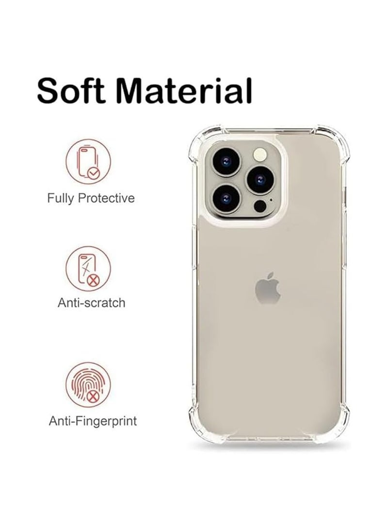 Iphone 15 Pro Clear Cover Case soft TPU Transparent Silicone Rubber Back Protective Case shock Absorbent Reinforced Corner for Iphone 15Pro Clear