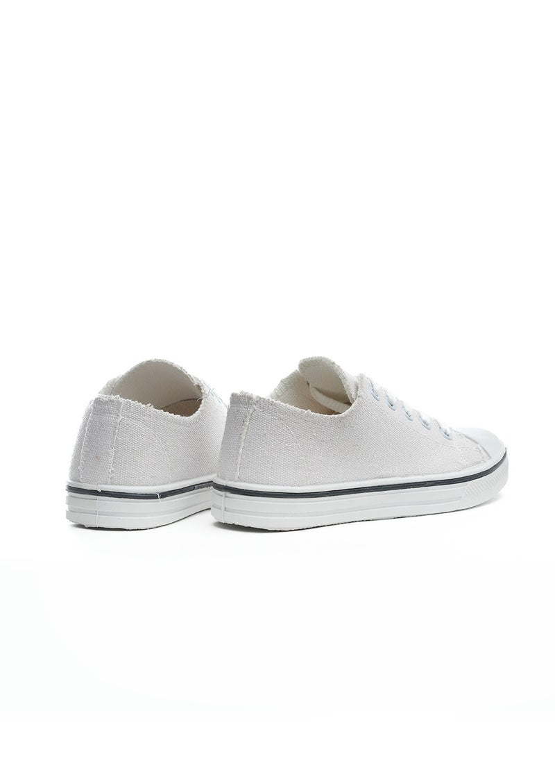 Desert - Basic Lace-Up Knit Flat Sneakers For Kids - Image 1