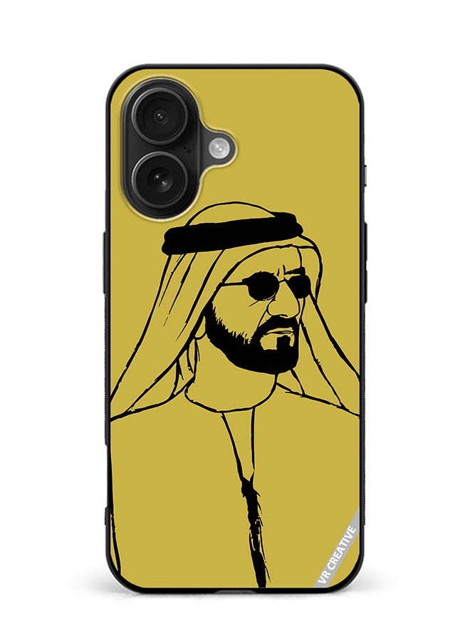 Protective Case Cover For Apple iPhone 16 Plus Sheikh Mohammed Bin Rashid Al Maktoum Design Multicolour