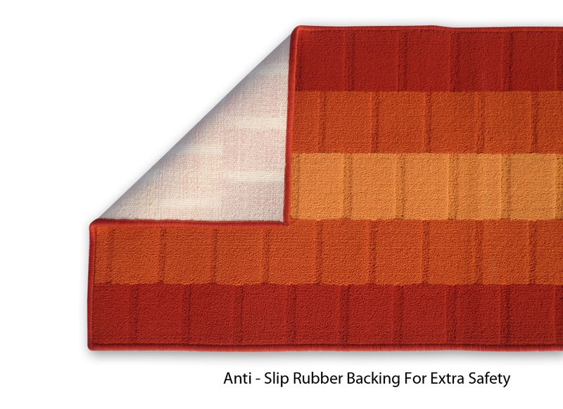 Status Contract Anti Skid Washable Micro Polyester Luxury Floor Door Mat Runner, Combo Set of 2 Pcs (Orange) - Image 4