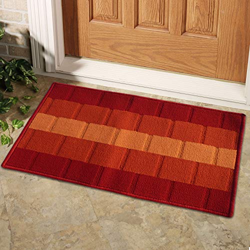 Status Contract Anti Skid Washable Micro Polyester Luxury Floor Door Mat Runner, Combo Set of 2 Pcs (Orange) - Image 3