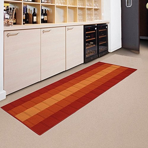 Status Contract Anti Skid Washable Micro Polyester Luxury Floor Door Mat Runner, Combo Set of 2 Pcs (Orange) - Image 2