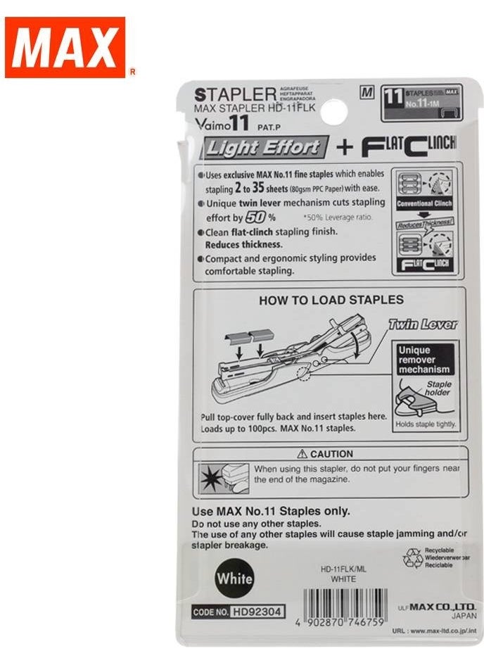Max Vaimo 11 HD-11FLK Stapler and Staples White  - Image 3