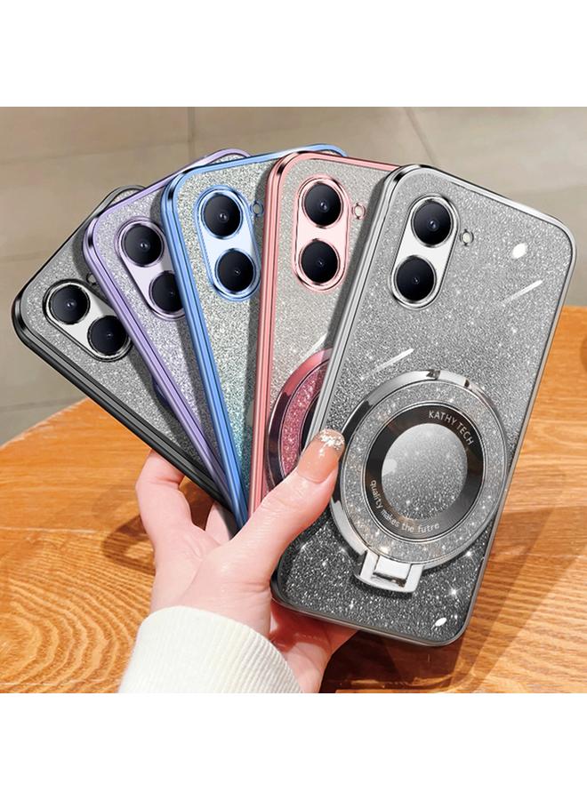 اس-توب جراب لهاتف Realme C33، جراب دائري من مادة TPU بحامل لامع متدرج مطلي - Image 2