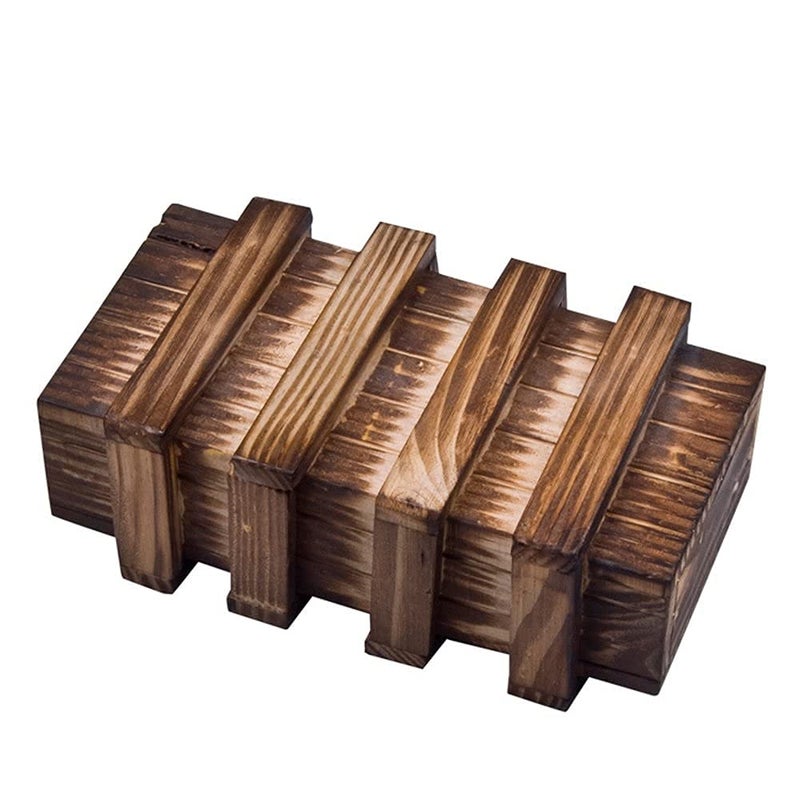 SHUYUE Handmade Classic 3D Brain Teaser Wooden Puzzle Magic Gift Box Game Box with Extra Secure Secret Drawer IQ Toys SHUYUE - Image 2