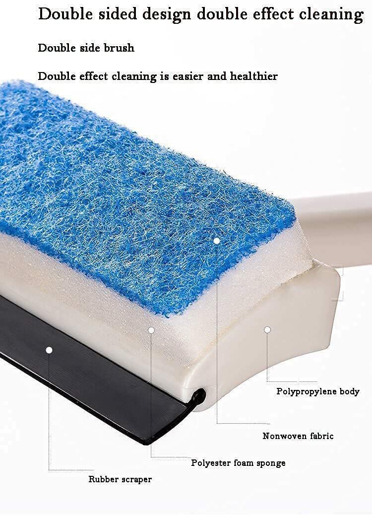 ADBERG ADBERG Glass Cleaning Tools 2 in 1 Glass Wiper Cleaning Brush Mirror Grout Tile Cleaner Washing Pot Brush Double-Sided Glass Wipe Bathroom Wiper Window Glass Wiper(Multicolour)  - Image 5