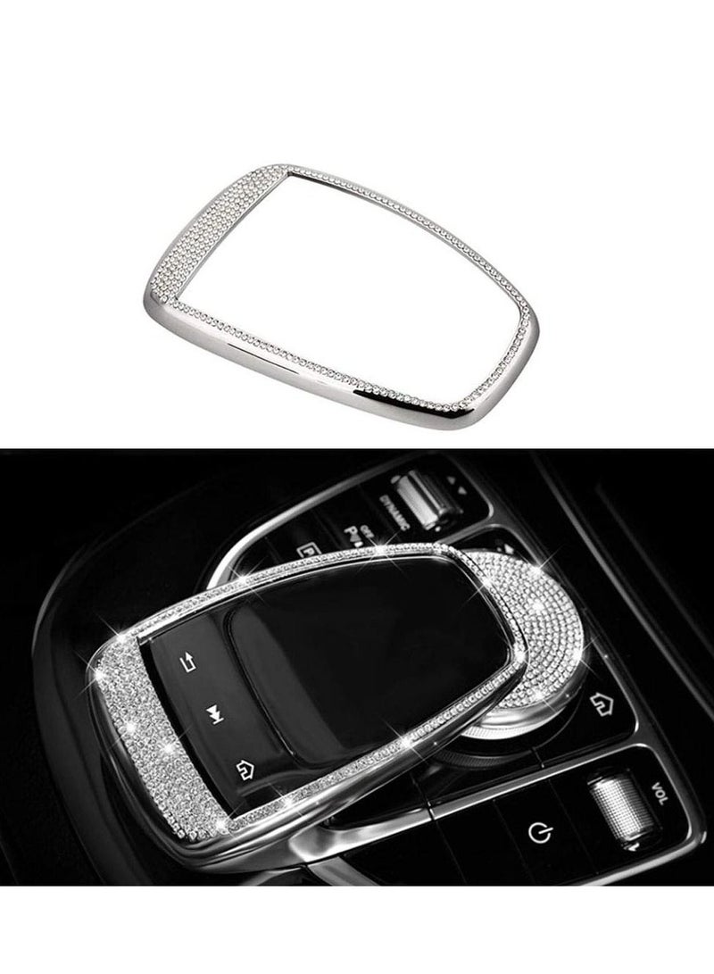 الأزرق جي دبليو Center Control Multimedia Button Bling Crystal Emblem Cover for Mercedes Benz C Class C300 E E300, Shiny Interior Decoration Accessories Sticker - Image 1