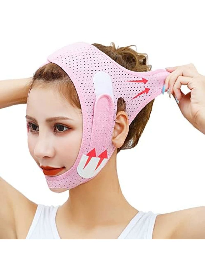 Luckam Double Chin Reducer, Face Slimming Strap, V-Shaped Mask Chin up Face Lifting Belt for Women and Men, Anti- Wrinkle Face Mask, Lifting Bandage for Saggy Face Skin Reusable Mask Facial Slimming - Image 1